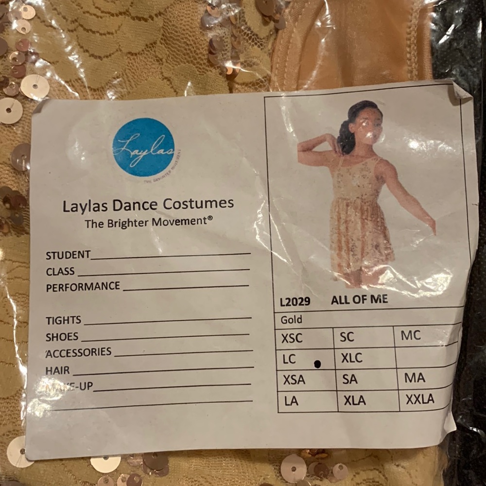 Layla’s Costume- gold sequin dress
